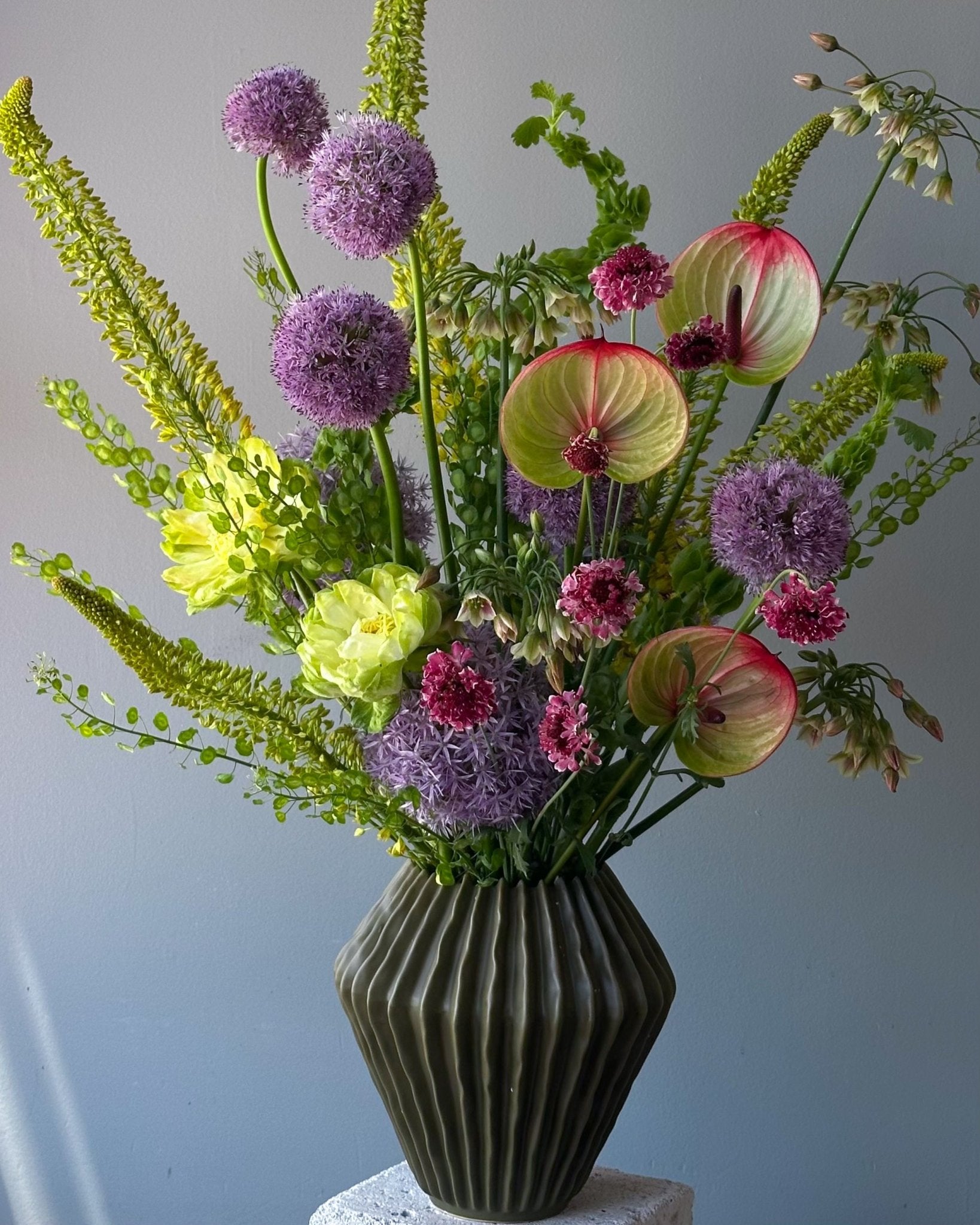 Vase Arrangement "Forest Reverie" - seasonal flowers, vase included - All Me Flowers