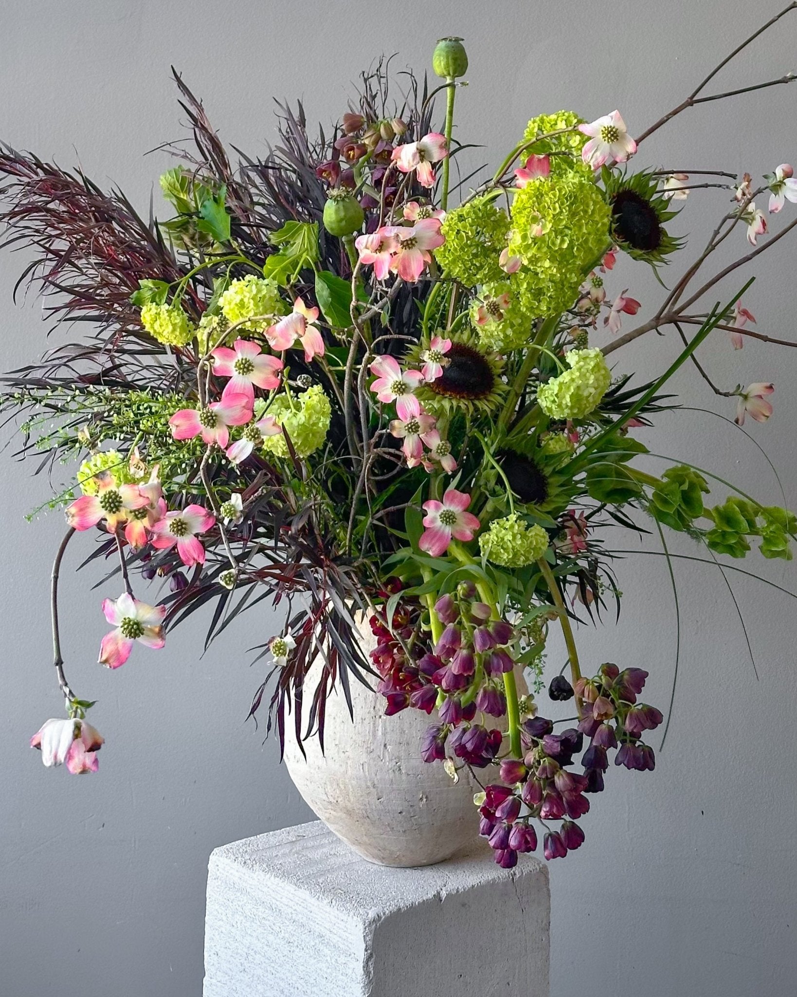 Vase Arrangement "Forest Reverie" - seasonal flowers, vase included - All Me Flowers