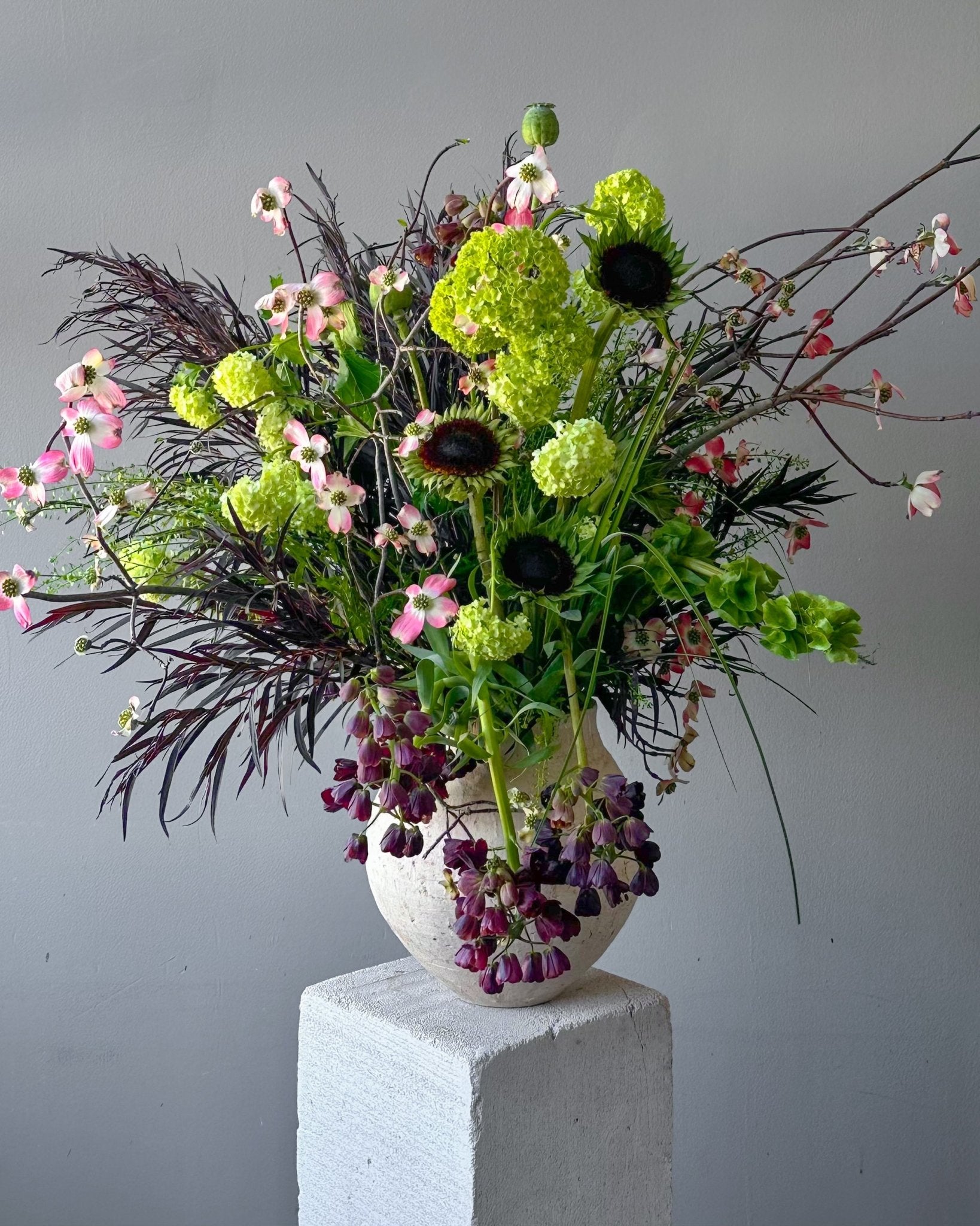 Vase Arrangement "Forest Reverie" - seasonal flowers, vase included - All Me Flowers