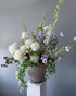 Vase Arrangement "Green Poetry" - peonies, hydrangeas, seasonal flowers, vase included - All Me Flowers
