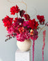 Vase Arrangement "Ruby" - roses, seasonal flowers, vase included - All Me Flowers