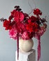 Vase Arrangement "Ruby" - roses, seasonal flowers, vase included - All Me Flowers
