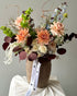 Vase Arrangement “Soft Terracotta” - hydrangeas, roses, seasonal flowers, vase included - All Me Flowers