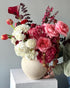 Vase Arrangement “Velour” – red roses, hydrangeas, seasonal flowers - All Me Flowers