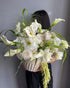 Vase Arrangement “Whisper” - peony roses, ranunculus, calla lily, vase included - All Me Flowers