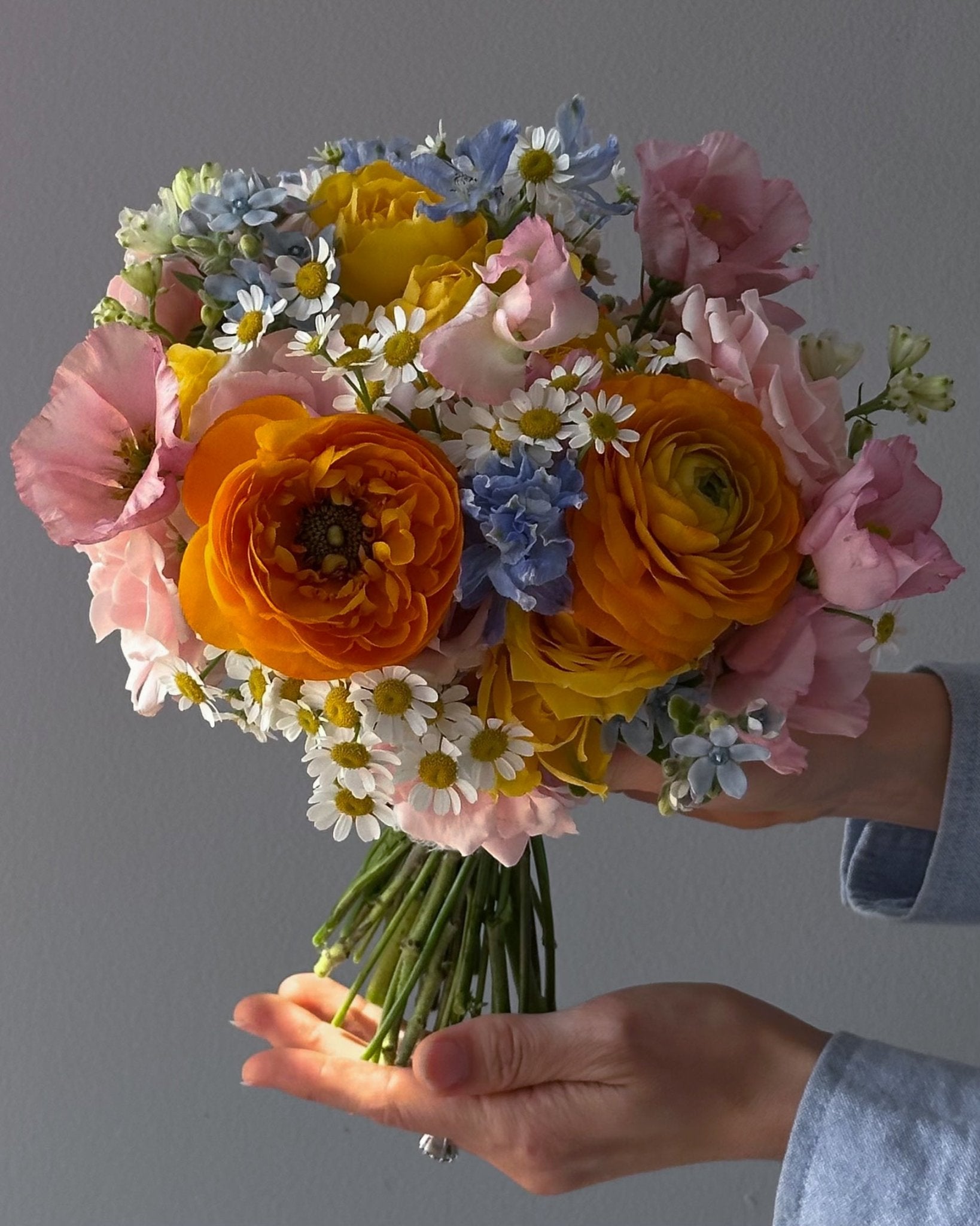Wedding Bouquet “Clementine” - roses, ranunculus, seasonal flowers - All Me Flowers