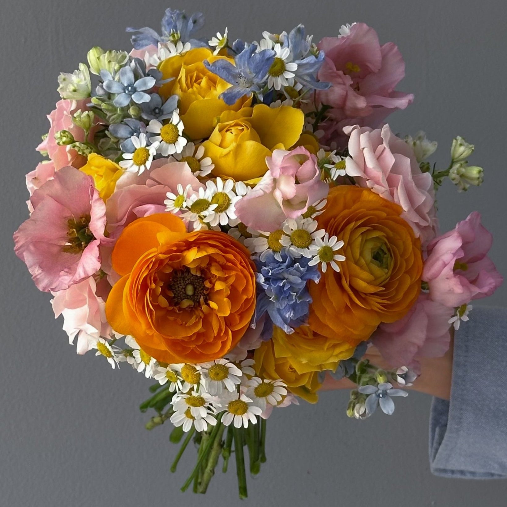 Wedding Bouquet “Clementine” - roses, ranunculus, seasonal flowers - All Me Flowers