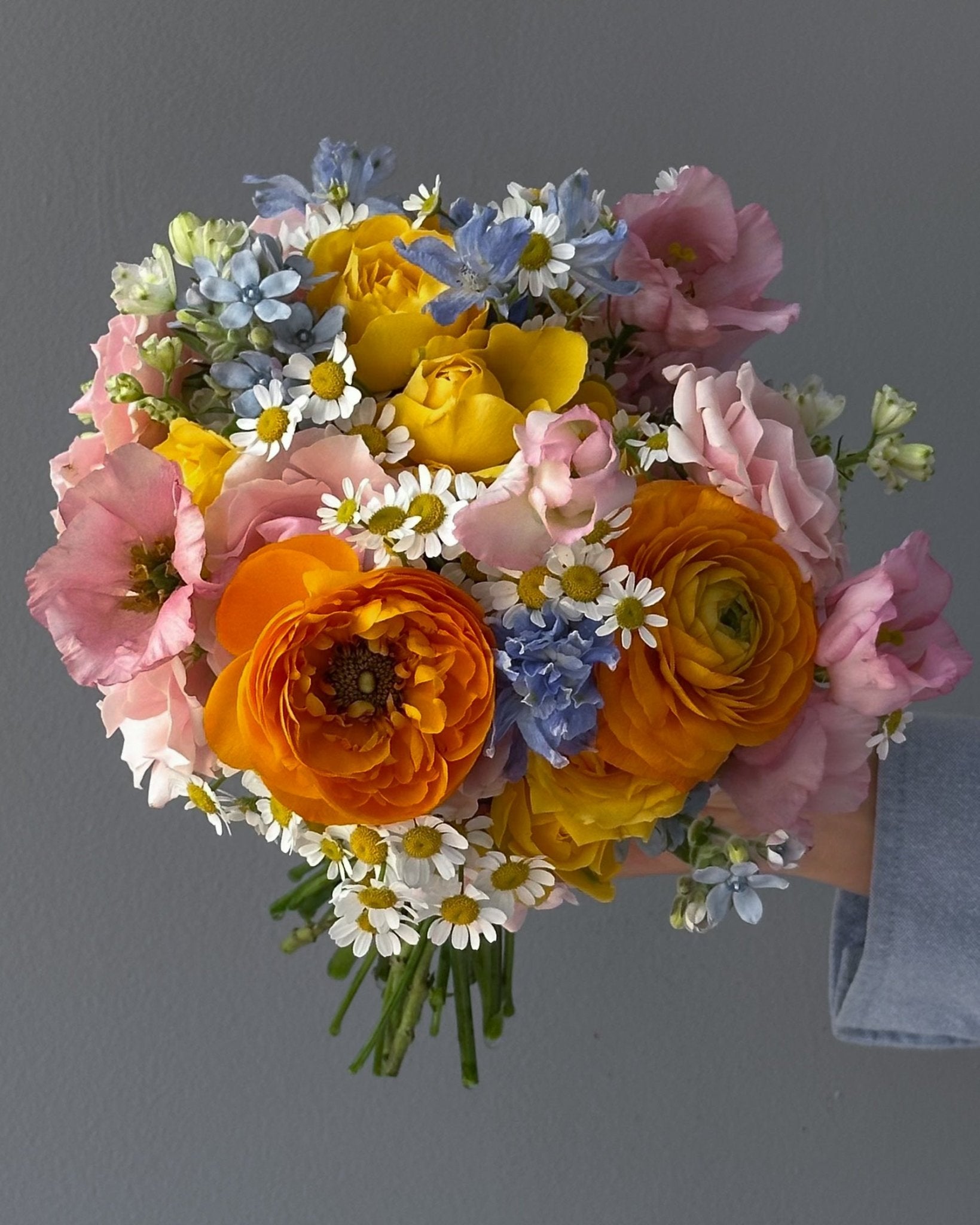 Wedding Bouquet “Clementine” - roses, ranunculus, seasonal flowers - All Me Flowers