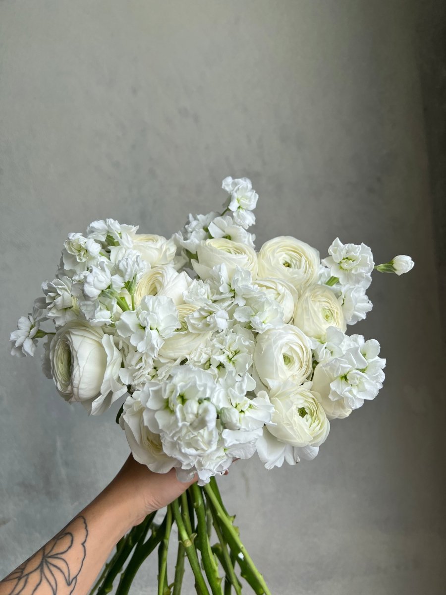 Wedding Bouquet “Halo” - ranunculuses, stock - All Me Flowers