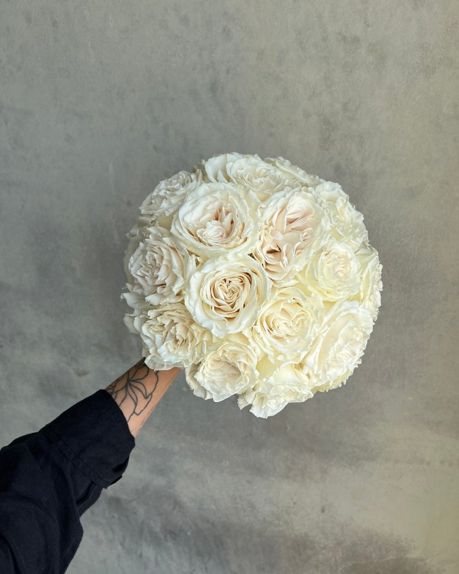 Wedding Bouquet "Ivory" - white roses - All Me Flowers