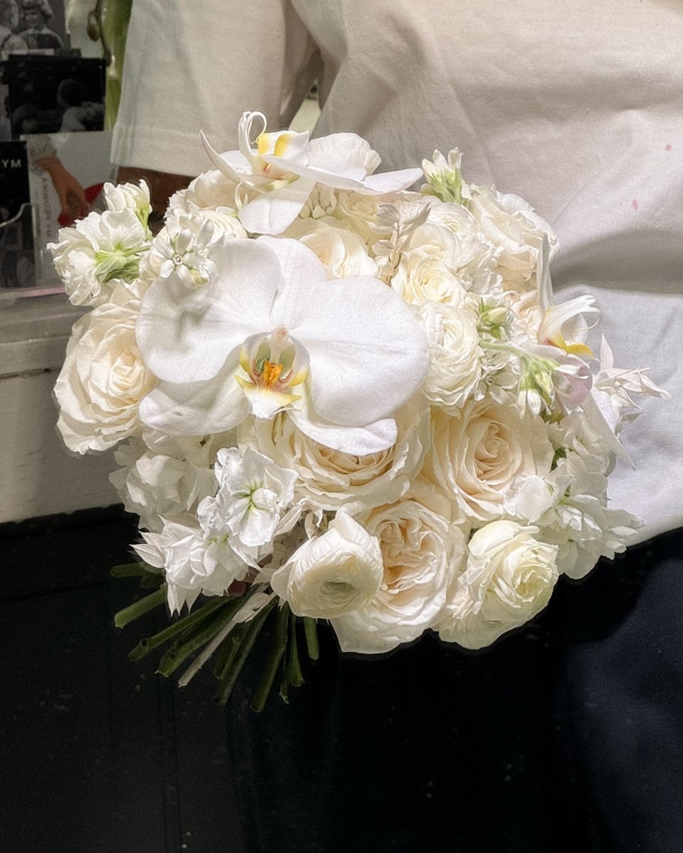 Wedding Bouquet "Luna" - roses, orchids, seasonal flowers - All Me Flowers
