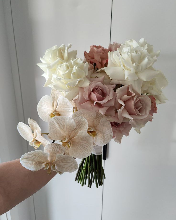 Wedding Bouquet “Nude” - orchids, garden roses, french roses - All Me Flowers