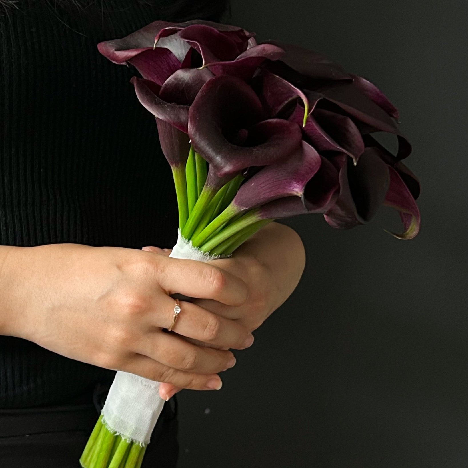 Wedding Bouquet “Obsidian” - calla lilies - All Me Flowers