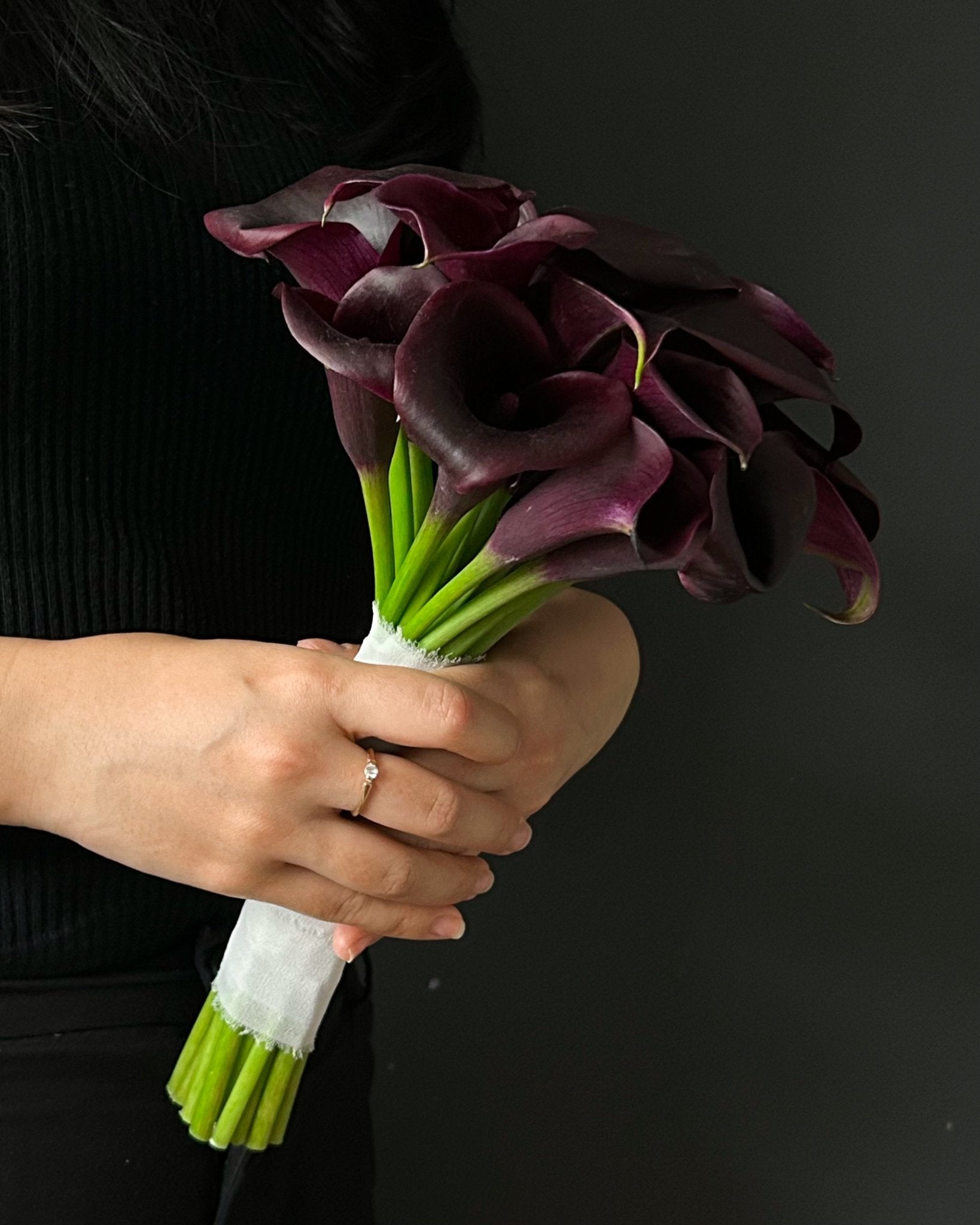 Wedding Bouquet “Obsidian” - calla lilies - All Me Flowers