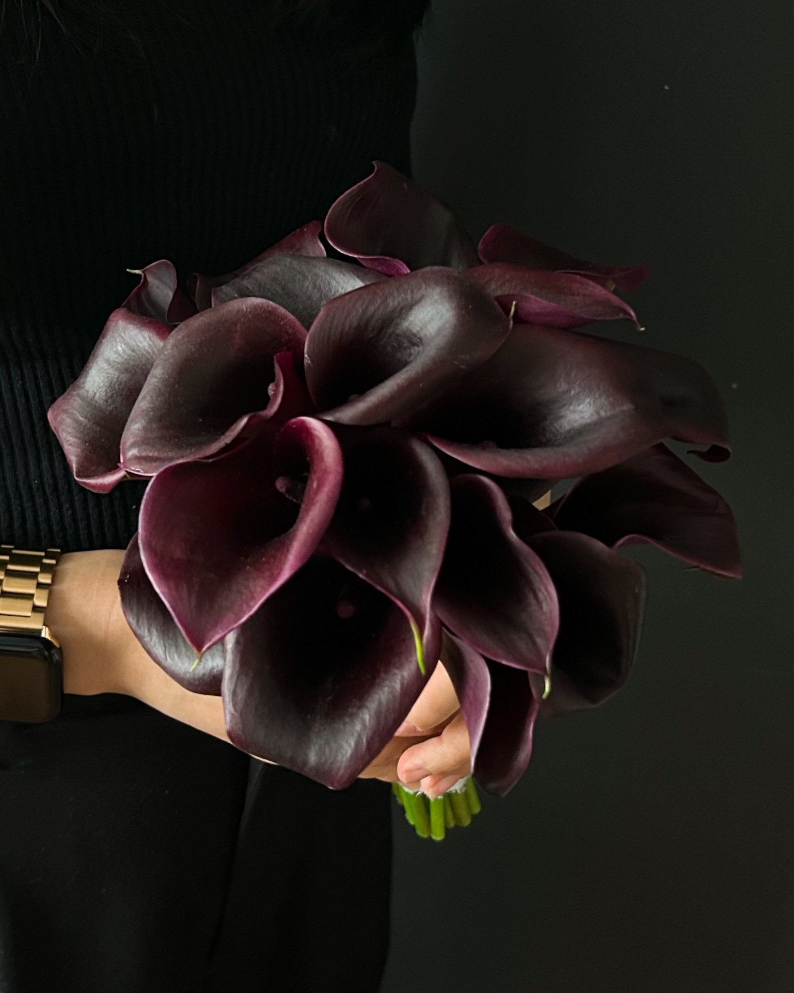 Wedding Bouquet “Obsidian” - calla lilies - All Me Flowers