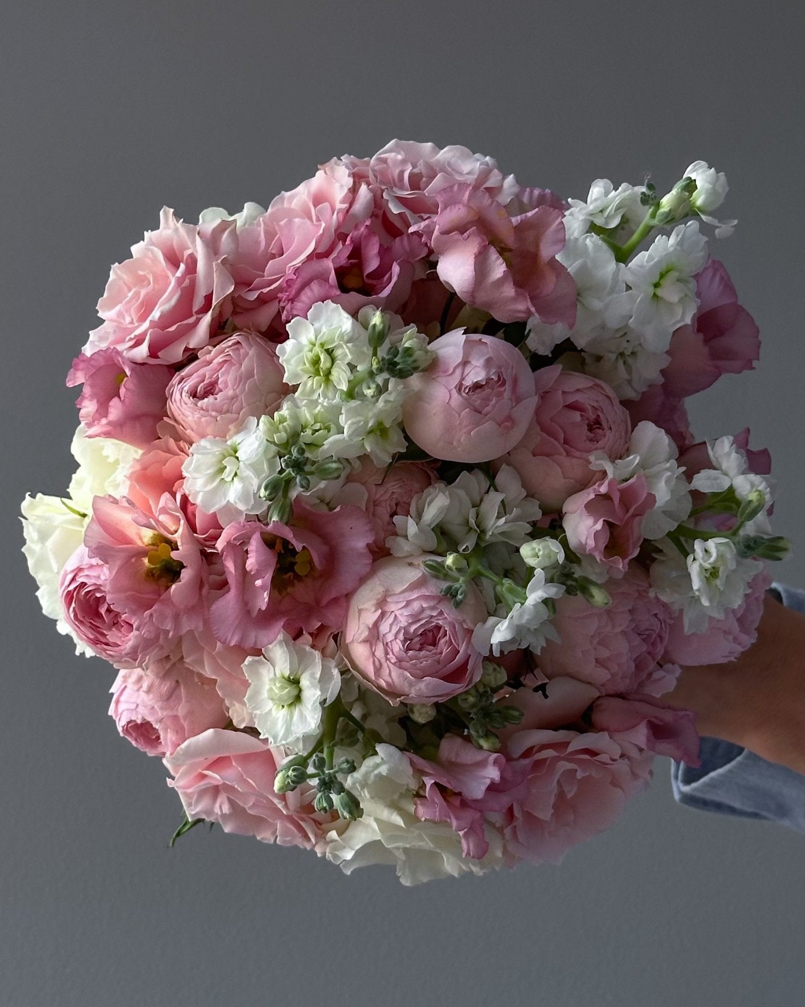 Wedding Bouquet “Rosé” - roses, lisianthus, seasonal flowers - All Me Flowers