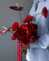Wedding Bouquet “Rouge” - roses, anthuriums, seasonal flowers - All Me Flowers