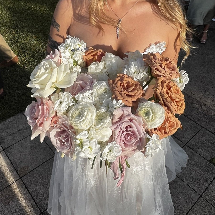 Wedding Bouquet “Sienna” - garden roses, seasonal flowers - All Me Flowers
