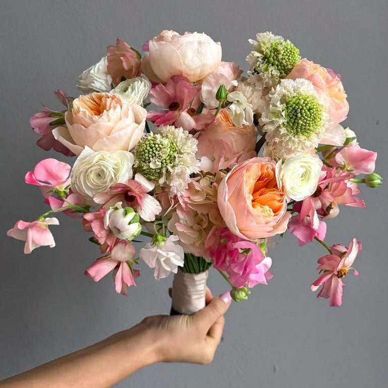 Wedding Bouquet “Whisper” - roses, seasonal flowers - All Me Flowers