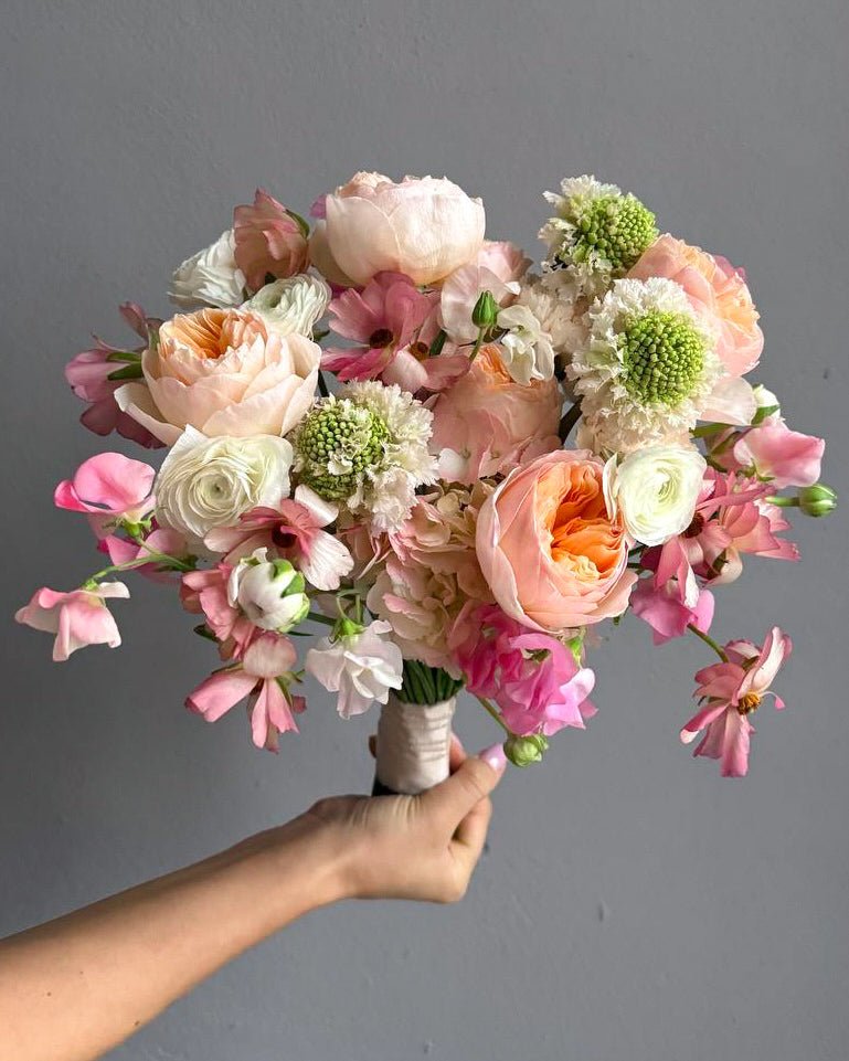 Wedding Bouquet “Whisper” - roses, seasonal flowers - All Me Flowers